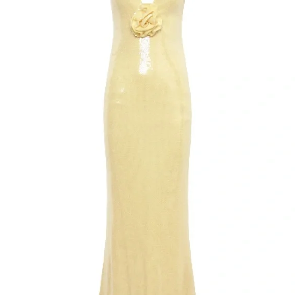 Eliza Rose Yellow Sequin Evening Gown - Picture 12 of 14